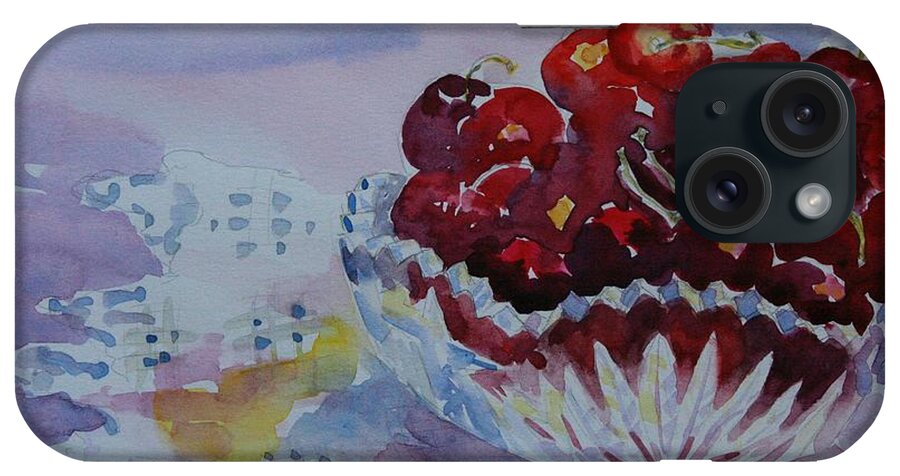 Watercolor iPhone Case featuring the painting Nannys Bowl by Tara Moorman