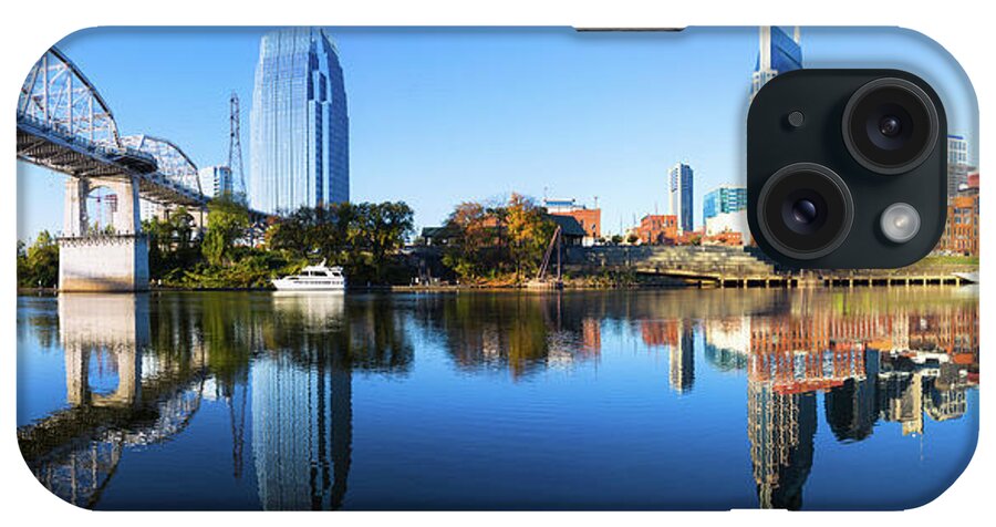 Scenics iPhone Case featuring the photograph Nashville Skyline Reflected In The by Moreiso