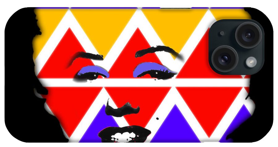 De Stijl iPhone Case featuring the digital art Native Marilyn by Charles Stuart