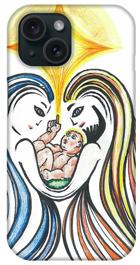 Nativity iPhone Case featuring the drawing Nativity Scene by Giovanni Caputo