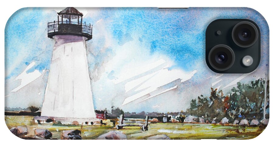 Light House iPhone Case featuring the painting Ned's Point Light by P Anthony Visco