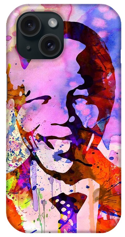  iPhone Case featuring the painting Nelson Mandela Watercolor by Naxart Studio