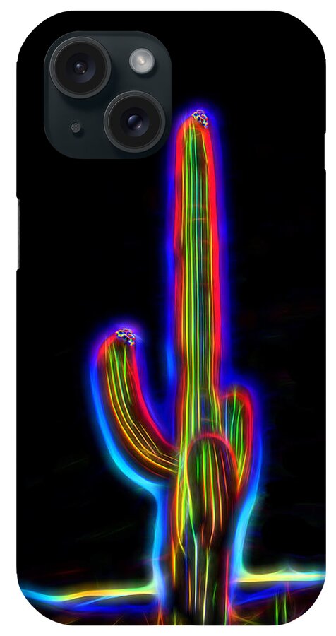 Arizona iPhone Case featuring the photograph Neon Cactus in Bloom by Marianne Campolongo