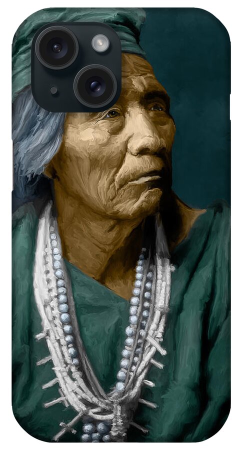 Navajo iPhone Case featuring the digital art Nesjaja Hatali - Navaho by Rick Mosher
