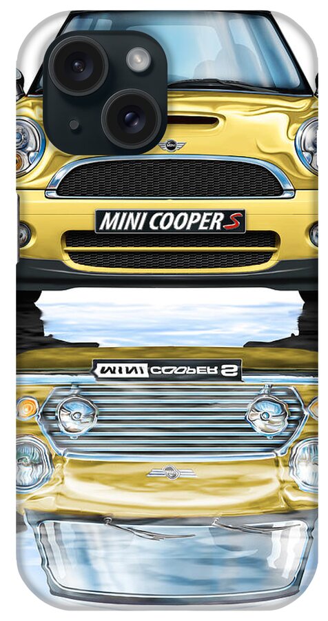 Bmw iPhone Case featuring the digital art New BMW Mini Cooper S Yellow by David Kyte