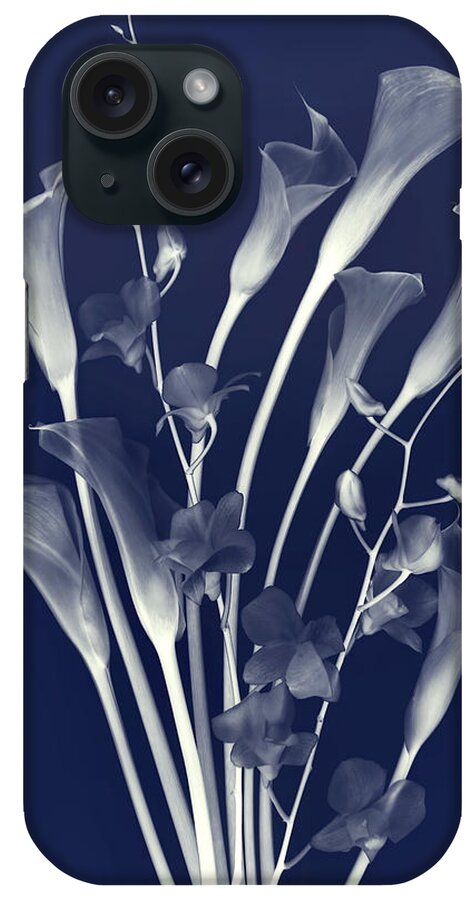 Calla Lilies iPhone Case featuring the photograph New Friends in Indigo by Leda Robertson