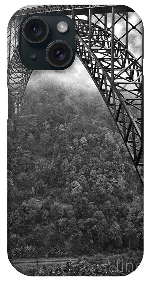 West Virginia iPhone Case featuring the photograph New River Gorge Bridge Black and White by Thomas R Fletcher