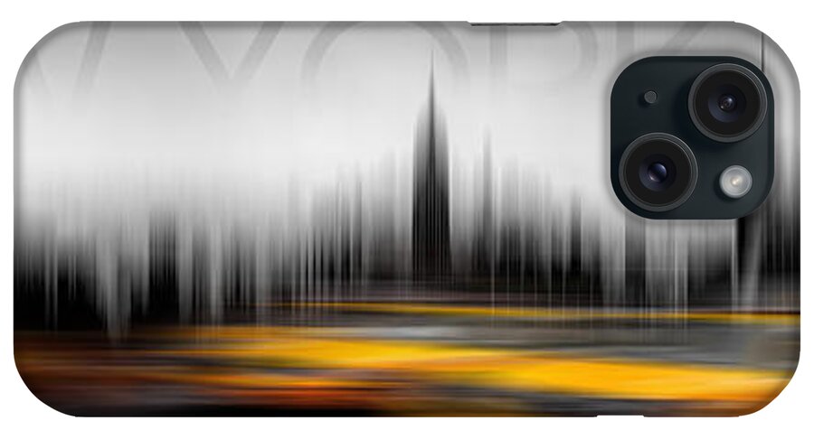Abstract Photography iPhone Case featuring the photograph New York City Cabs Abstract by Az Jackson