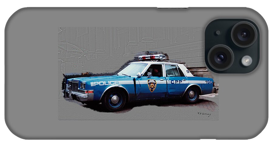 Car iPhone Case featuring the photograph Vintage New York City Police Car 1980s by Tom Conway