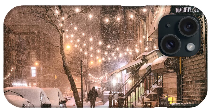 Nyc iPhone Case featuring the photograph New York City - Winter Snow Scene - East Village by Vivienne Gucwa