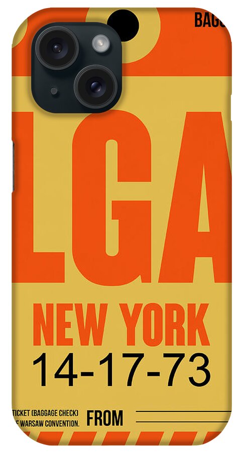  iPhone Case featuring the digital art New York Luggage Poster 1 by Naxart Studio
