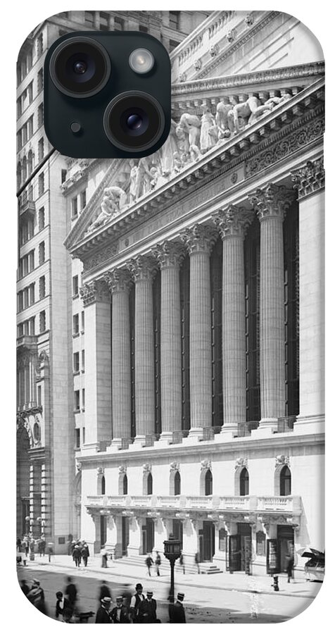 New York City iPhone Case featuring the photograph New York Stock Exchange, New York in 1904 by American School