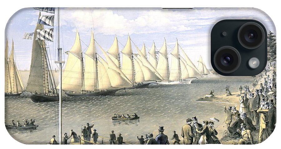 New York Yacht Club Regatta 1869 iPhone Case featuring the photograph New York Yacht Club Regatta 1869 by Padre Art
