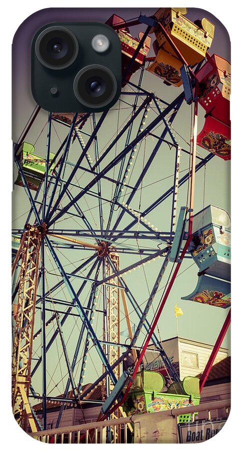 America iPhone Case featuring the photograph Newport Beach Ferris Wheel in Balboa Fun Zone Photo by Paul Velgos
