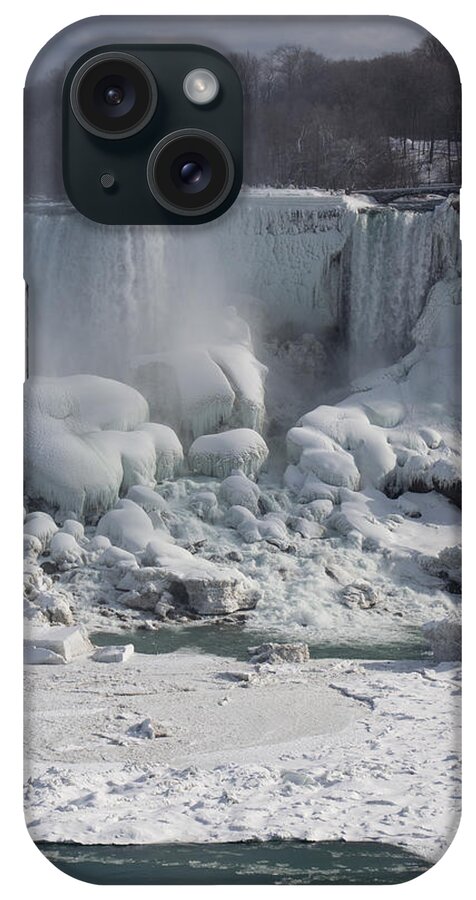 Georgia Mizuleva iPhone Case featuring the photograph Niagara Falls Ice Buildup - American Falls New York State U S A by Georgia Mizuleva