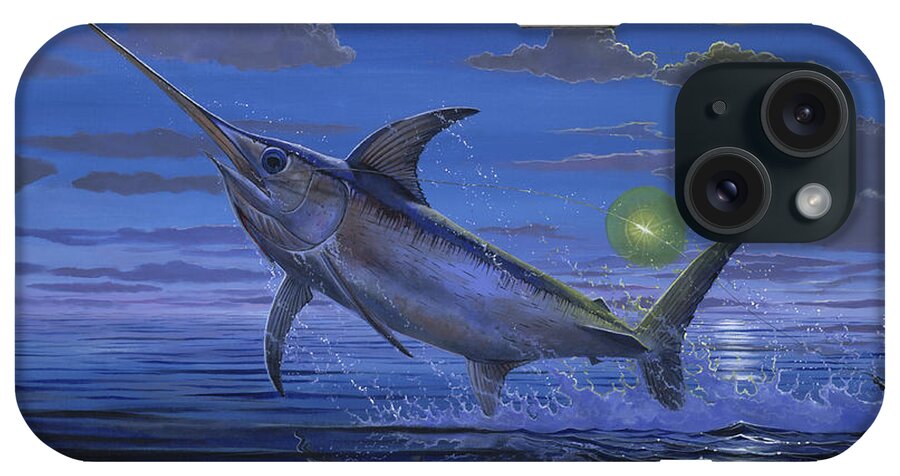 Swordfish iPhone Case featuring the painting Night Bite Off0066 by Carey Chen