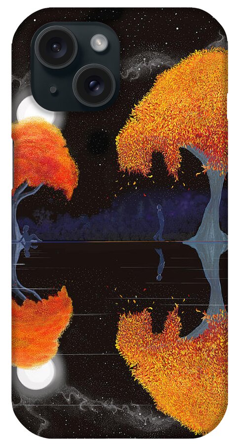 Trees iPhone Case featuring the digital art Night Companions by Douglas Day Jones