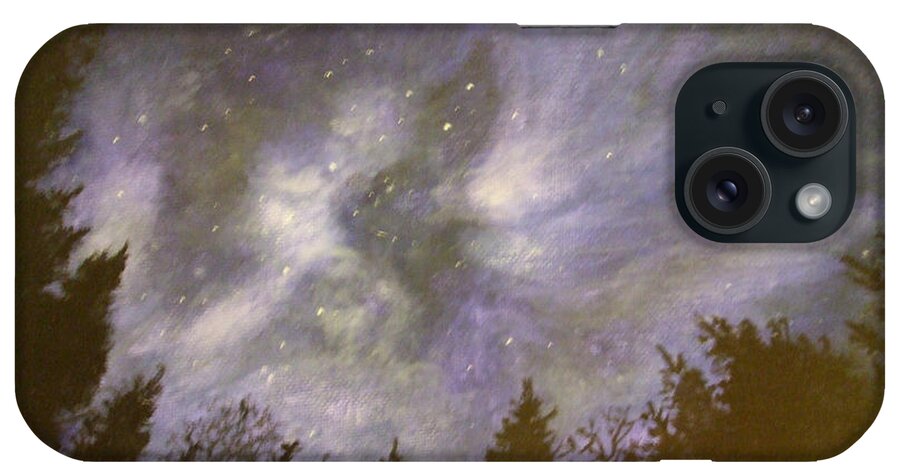 Forrest iPhone Case featuring the painting Night in the forrest by Dan Wagner