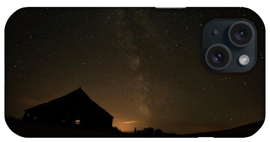 Sky iPhone Case featuring the photograph Night Sky Glowing Over Silhouette by Marg Wood