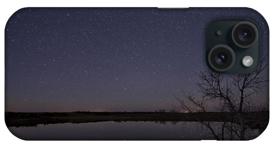 Alone iPhone Case featuring the photograph Night Sky Reflection by Melany Sarafis