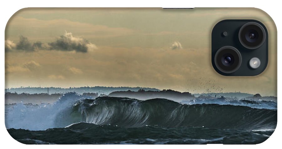 Seascape Coastal Storm iPhone Case featuring the photograph Ninth Wave Mediterranean by Michael Goyberg