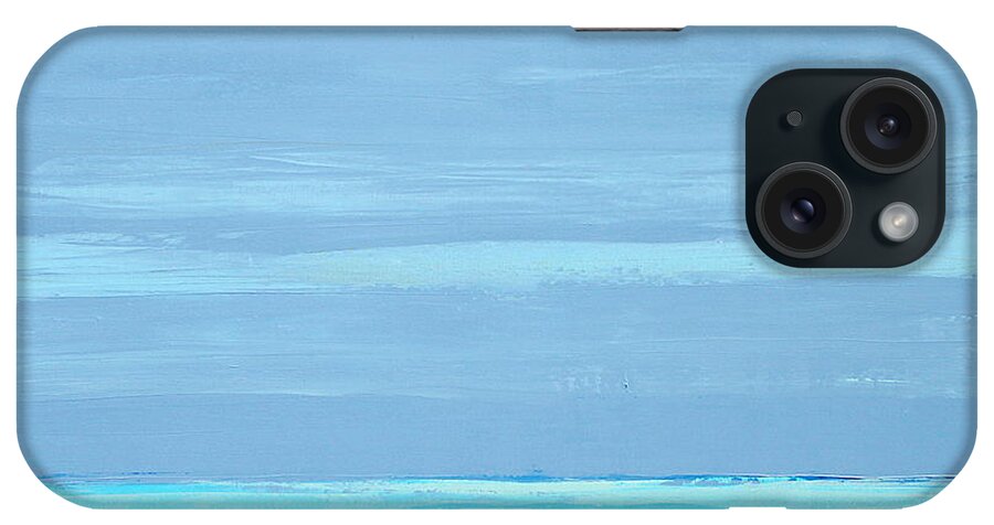 Blue iPhone Case featuring the painting No. 104 by Diana Ludet