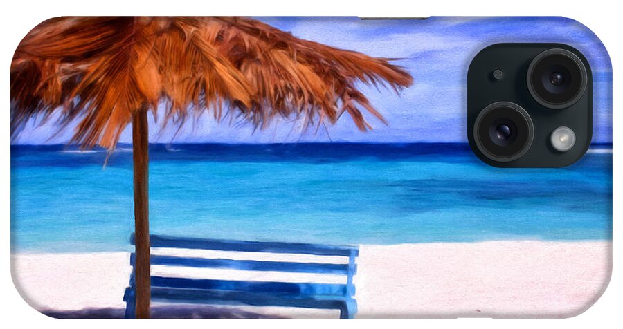 Umbrella iPhone Case featuring the painting No Coronas by Michael Pickett