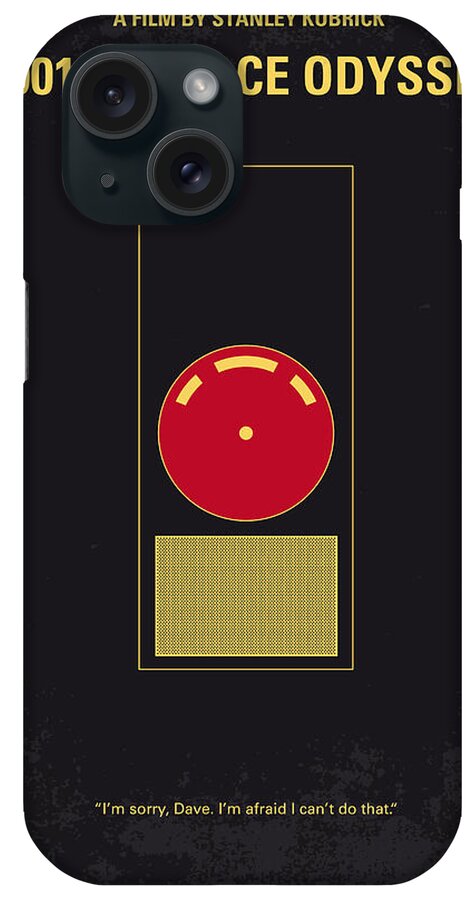 2001 A Space Odyssey iPhone Case featuring the digital art No003 My 2001 A space odyssey 2000 minimal movie poster by Chungkong Art