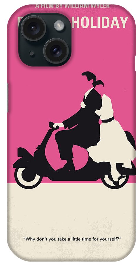 Audrey Hepburn iPhone Case featuring the digital art No205 My Roman Holiday minimal movie poster by Chungkong Art