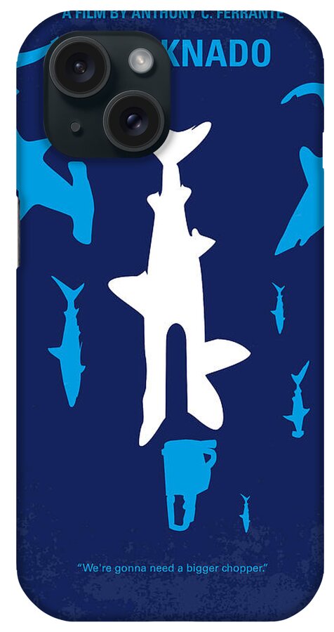 Sharknado iPhone Case featuring the digital art No216 My Sharknado minimal movie poster by Chungkong Art