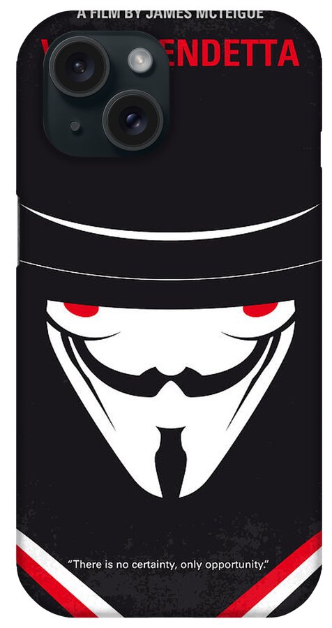 V For Vendetta iPhone Case featuring the digital art No319 My V for Vendetta minimal movie poster by Chungkong Art