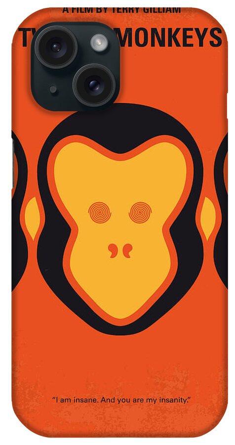12 Monkeys iPhone Case featuring the digital art No355 My 12 MONKEYS minimal movie poster by Chungkong Art