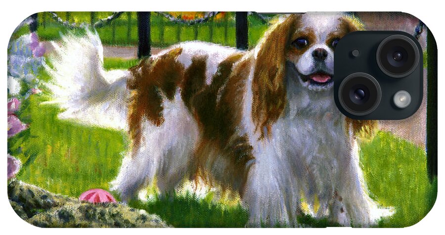 King Charles Cavalier iPhone Case featuring the painting Noble by Candace Lovely