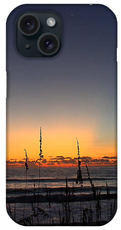 North Star iPhone Case featuring the photograph North Star and Crescent Moon by Beth Johnston