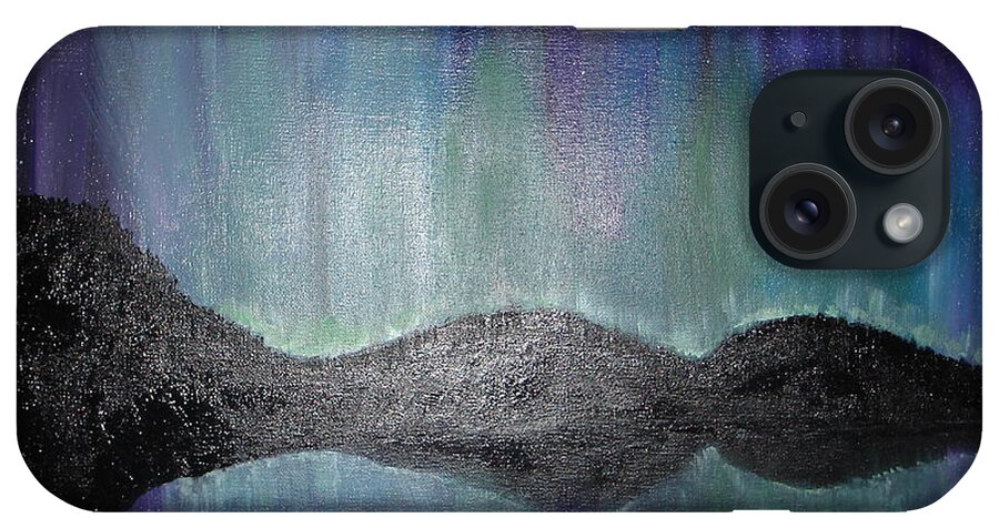 Northern Lights iPhone Case featuring the painting Northern Lights of Laboradite by Angie Butler