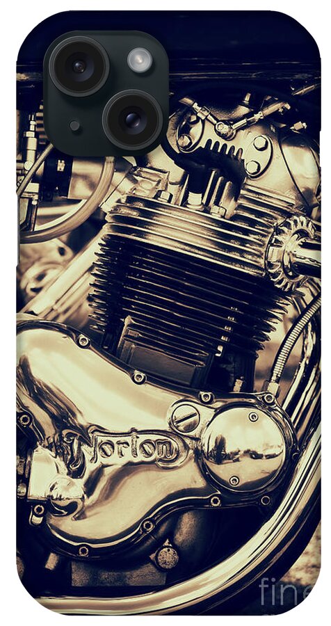 Norton iPhone Case featuring the photograph Norton Commando 750cc Engine by Tim Gainey