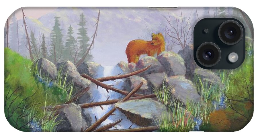 Bear iPhone Case featuring the painting Noway Down by Bob Williams