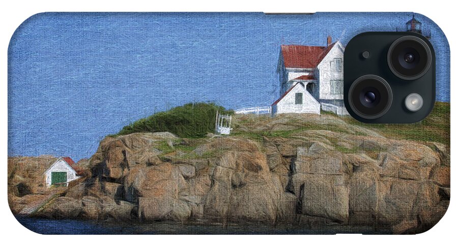 Nubble iPhone Case featuring the digital art Nubble Lighthouse by Jayne Carney