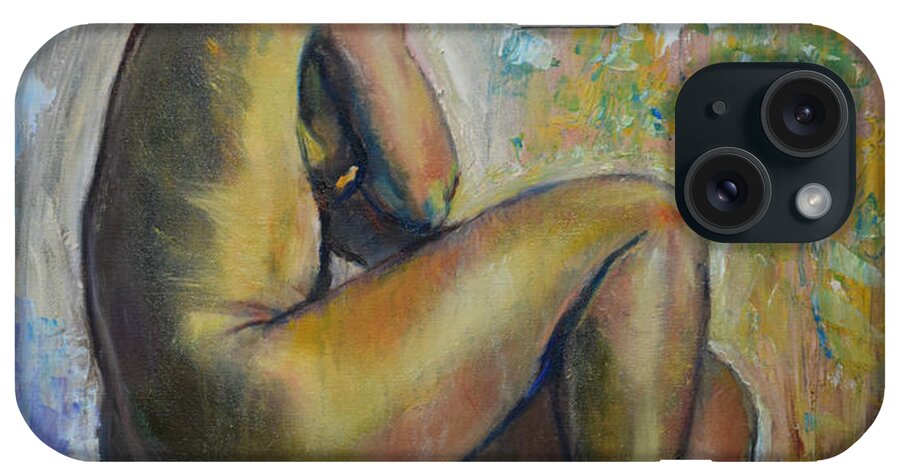 Raija Merila iPhone Case featuring the painting Nude Eva 1 by Raija Merila