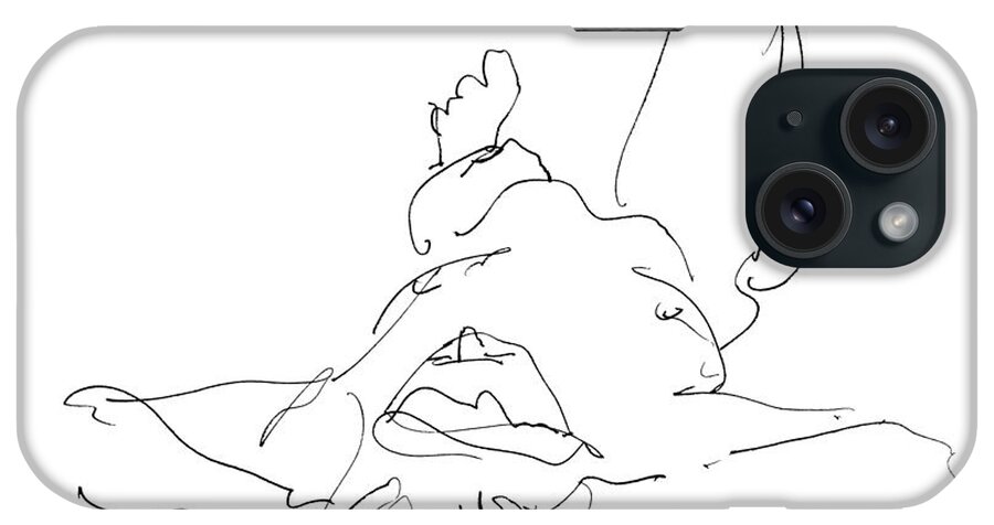 Male iPhone Case featuring the drawing Nude_Male_Drawings-22 by Gordon Punt