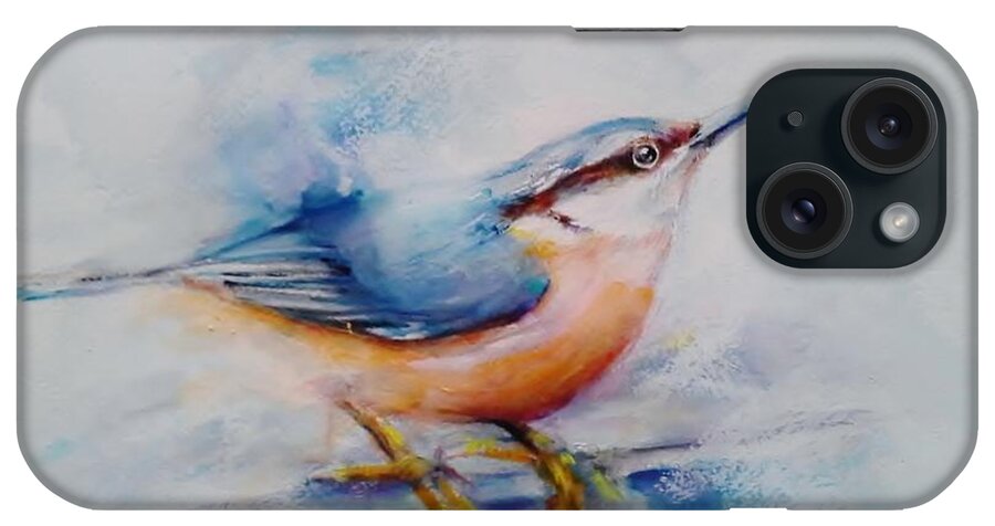 Bird iPhone Case featuring the painting Nuthatch by Jean Cormier