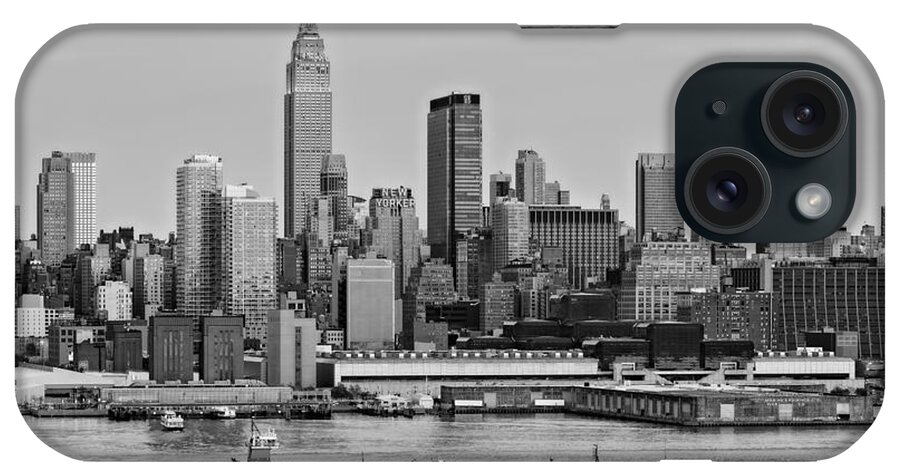 Atb iPhone Case featuring the photograph NYC Skyline And ATB Last Light BW by Susan Candelario