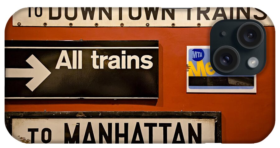 America iPhone Case featuring the photograph NYC Subway Signs by Susan Candelario