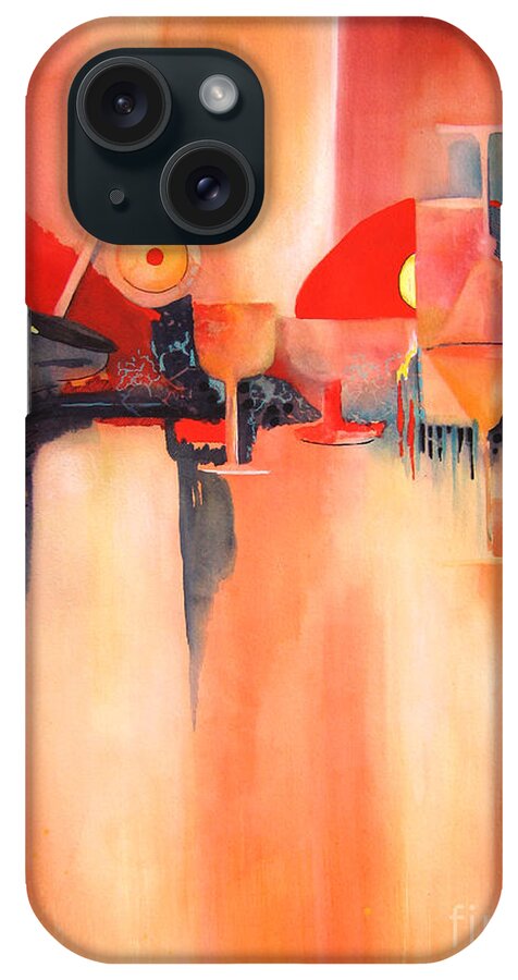 Abstract iPhone Case featuring the painting Oasis by Vicki Brevell