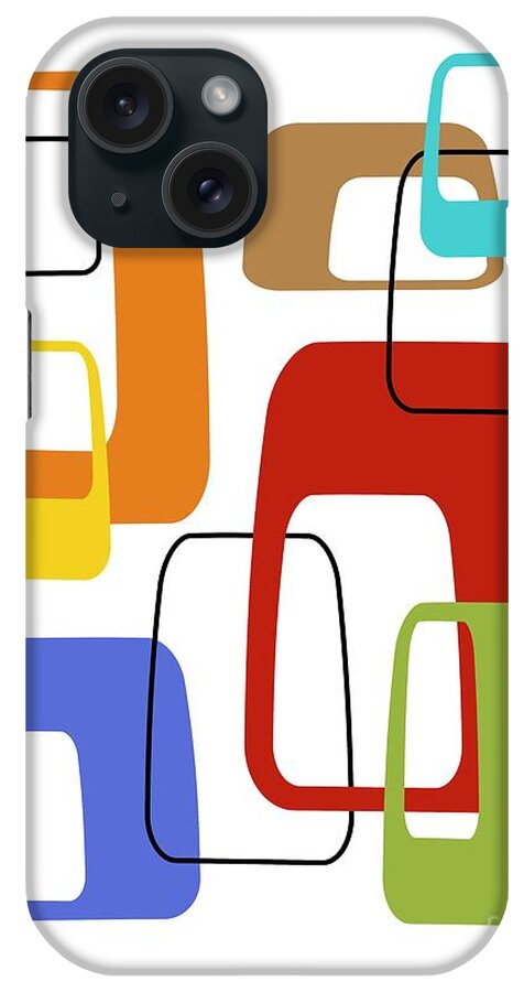 Abstract iPhone Case featuring the digital art Oblongs on White 4 by Donna Mibus