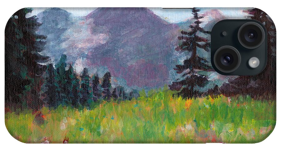 C Sitton Painting Paintings iPhone Case featuring the painting Off the Trail 2 by C Sitton