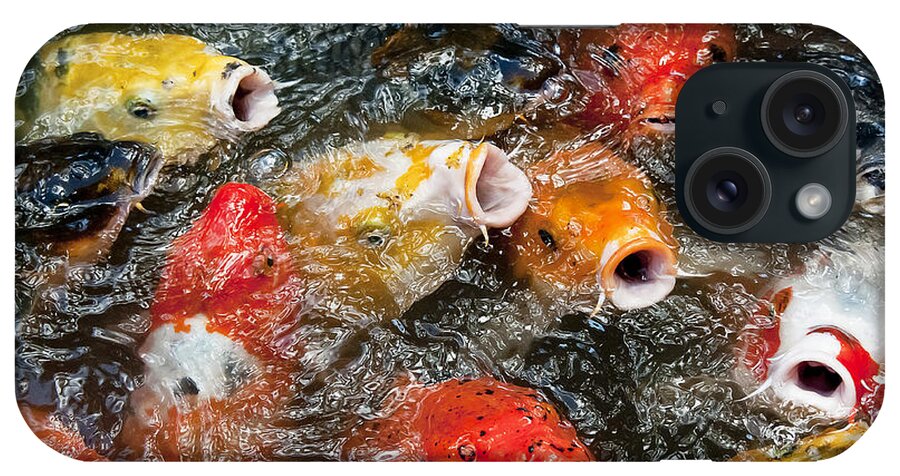 Koi iPhone Case featuring the photograph Oh No Why Must They Feed Us Naked by Wilma Birdwell