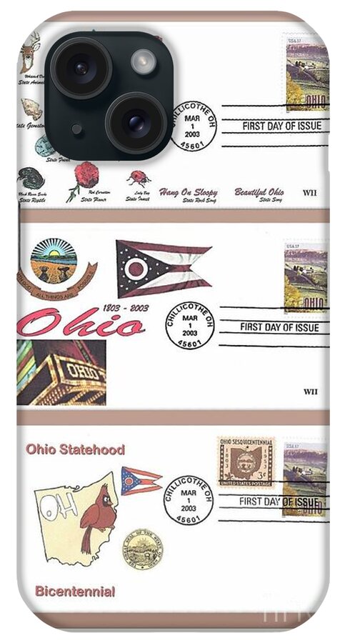 Ohio iPhone Case featuring the photograph Ohio Bicentennial First Day Covers by Charles Robinson