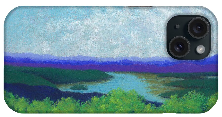 Olana iPhone Case featuring the pastel Olana Overlook by Anne Katzeff