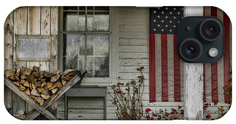 Flag iPhone Case featuring the photograph Old Apple Orchard Porch by Erika Fawcett